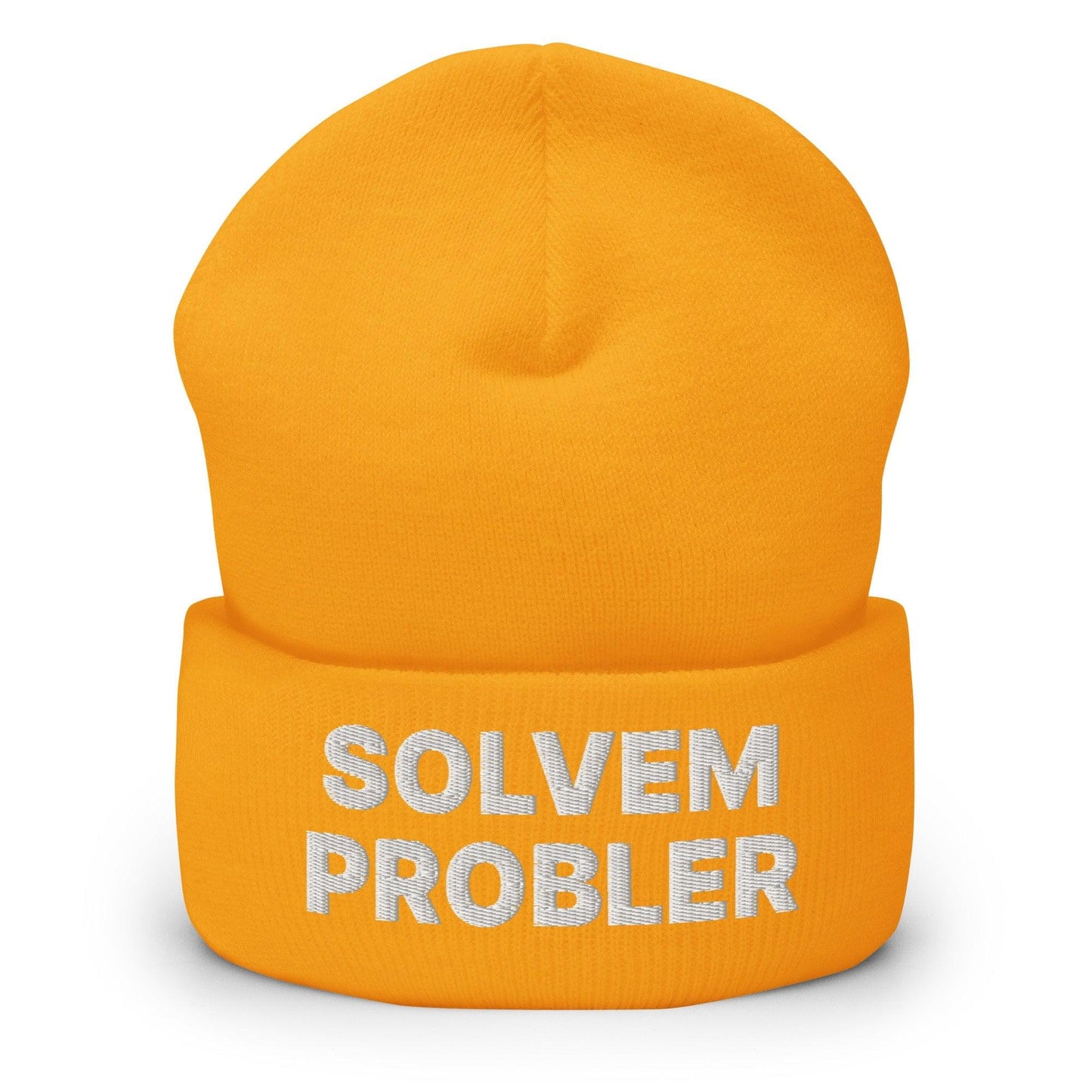 Solvem Probler Embroidered Knit Cuffed Beanie - Gold