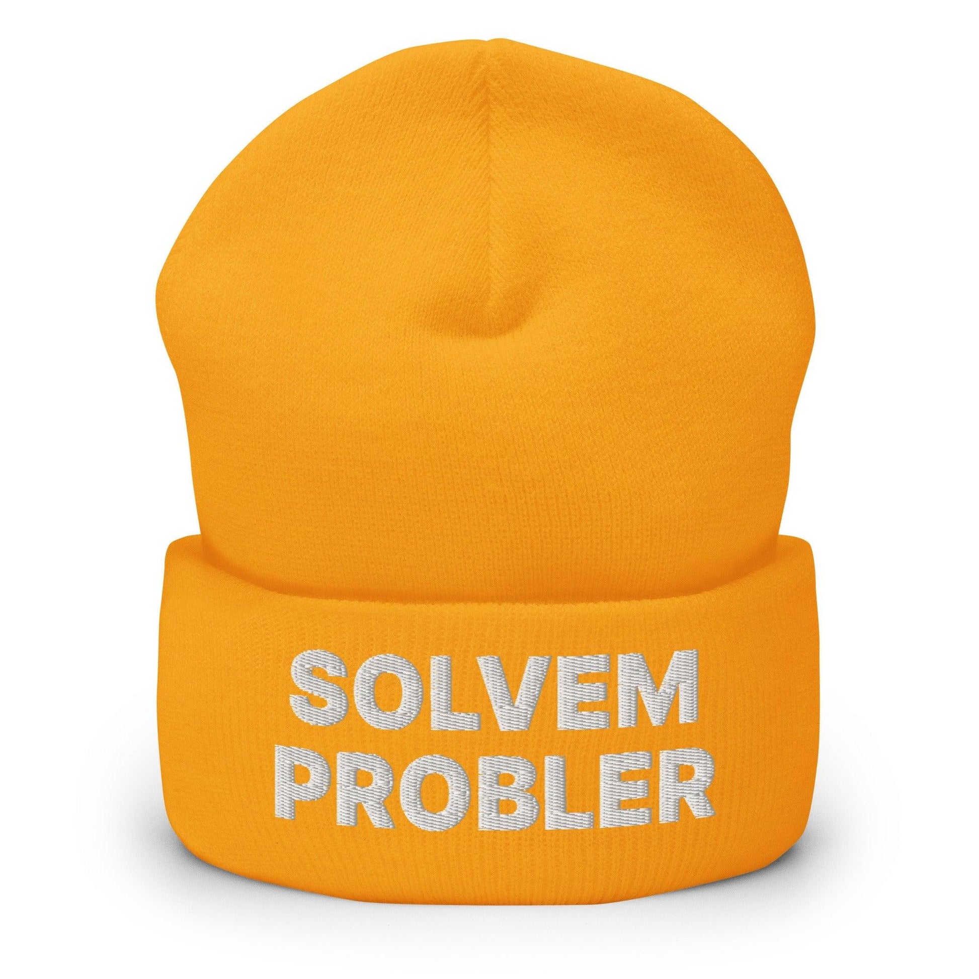 Solvem Probler Embroidered Knit Cuffed Beanie - Gold