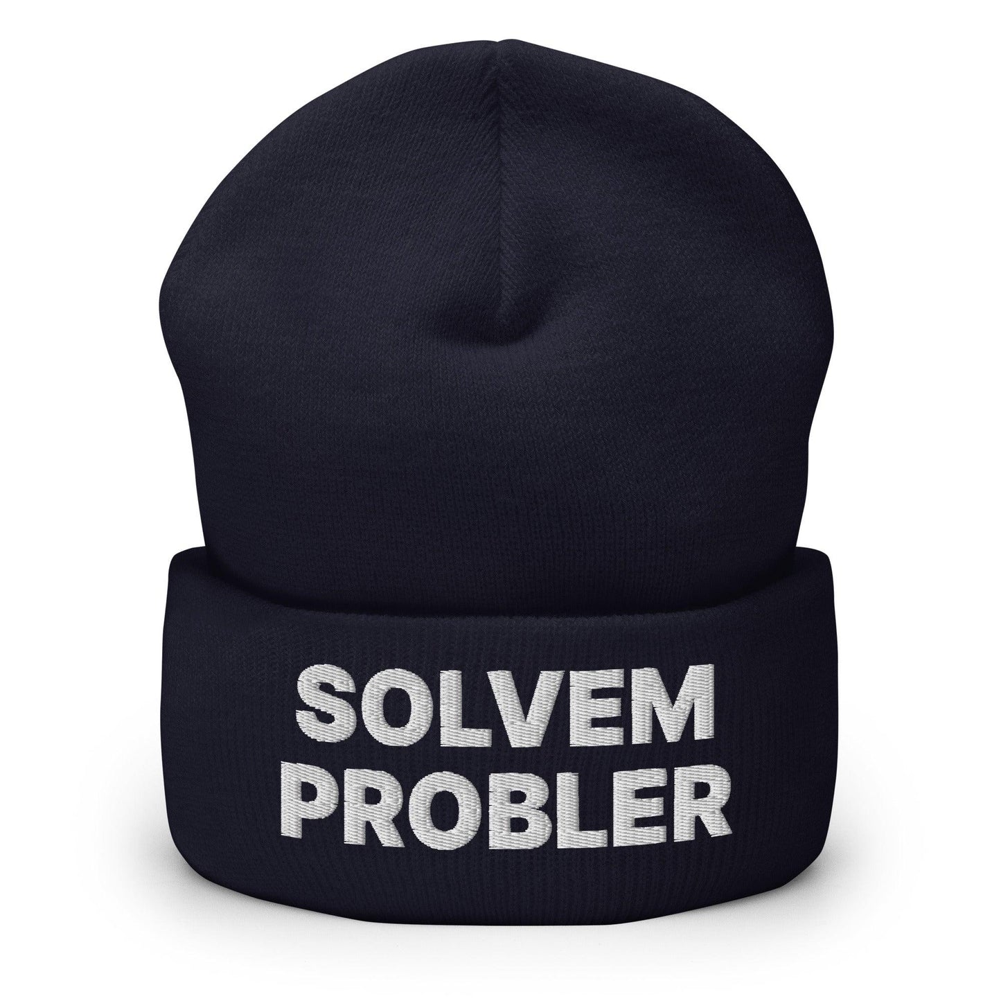 Solvem Probler Embroidered Knit Cuffed Beanie - Navy