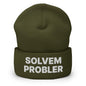 Solvem Probler Embroidered Knit Cuffed Beanie - Olive