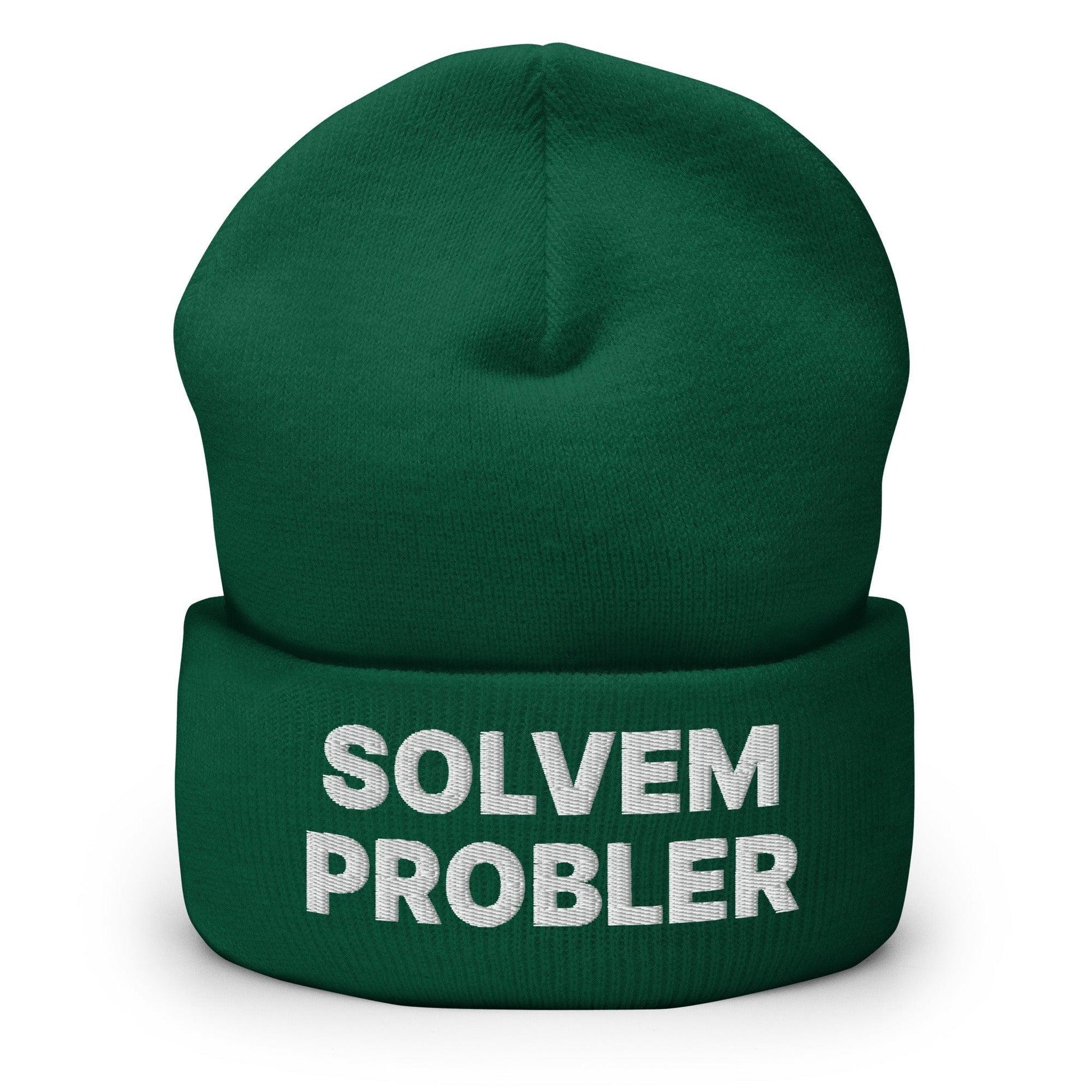 Solvem Probler Embroidered Knit Cuffed Beanie - Spruce