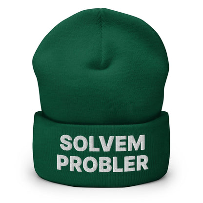 Solvem Probler Embroidered Knit Cuffed Beanie - Spruce