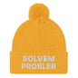 Solvem Probler Embroidered Knit Pom Beanie - Gold