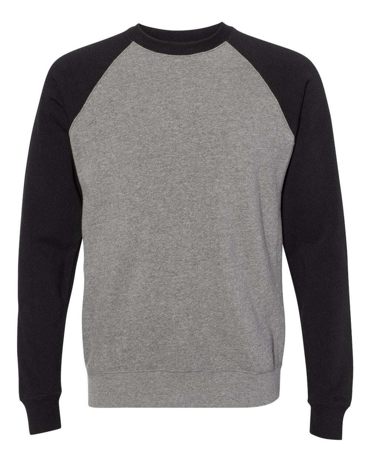 Special Blend Crewneck Raglan Sweatshirt PRM30SBC - Nickel Heather/ Black / XS - Sweatshirts & Hoodies