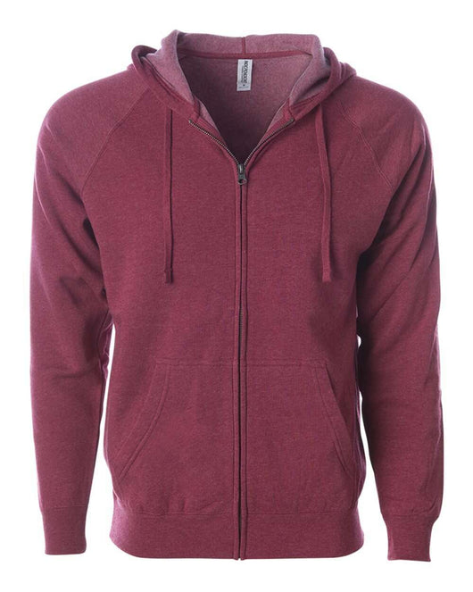 Special Blend Raglan Full-Zip Hooded Sweatshirt PRM33SBZ - Crimson / XS - Sweatshirts & Hoodies