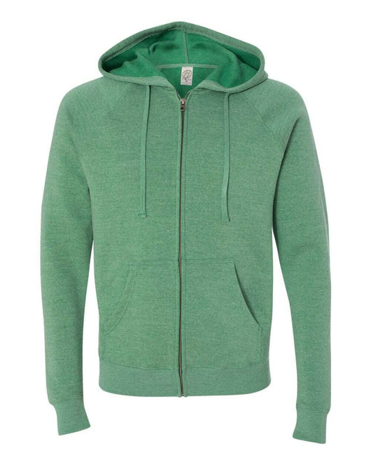 Special Blend Raglan Full-Zip Hooded Sweatshirt PRM33SBZ - Sea Green / XS - Sweatshirts & Hoodies