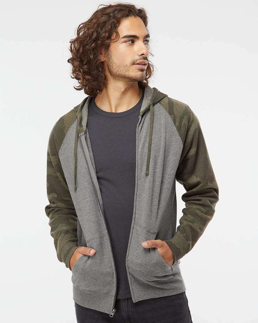 Special Blend Raglan Full-Zip Hooded Sweatshirt PRM33SBZ - Sweatshirts & Hoodies