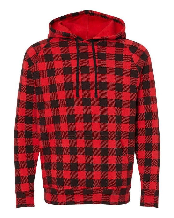 Special Blend Raglan Hooded Sweatshirt PRM33SBP - Red Buffalo Plaid / XS - Sweatshirts & Hoodies