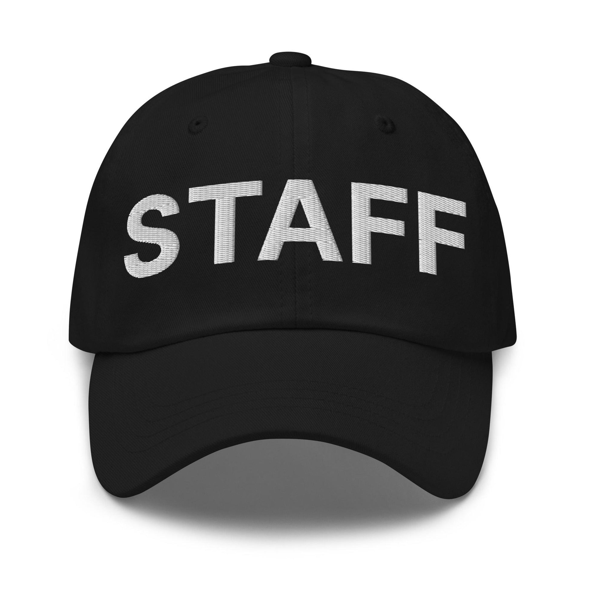 Staff Uniform Work Embroidered Dad Hat - Black