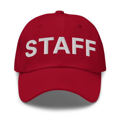 Staff Uniform Work Embroidered Dad Hat - Cranberry