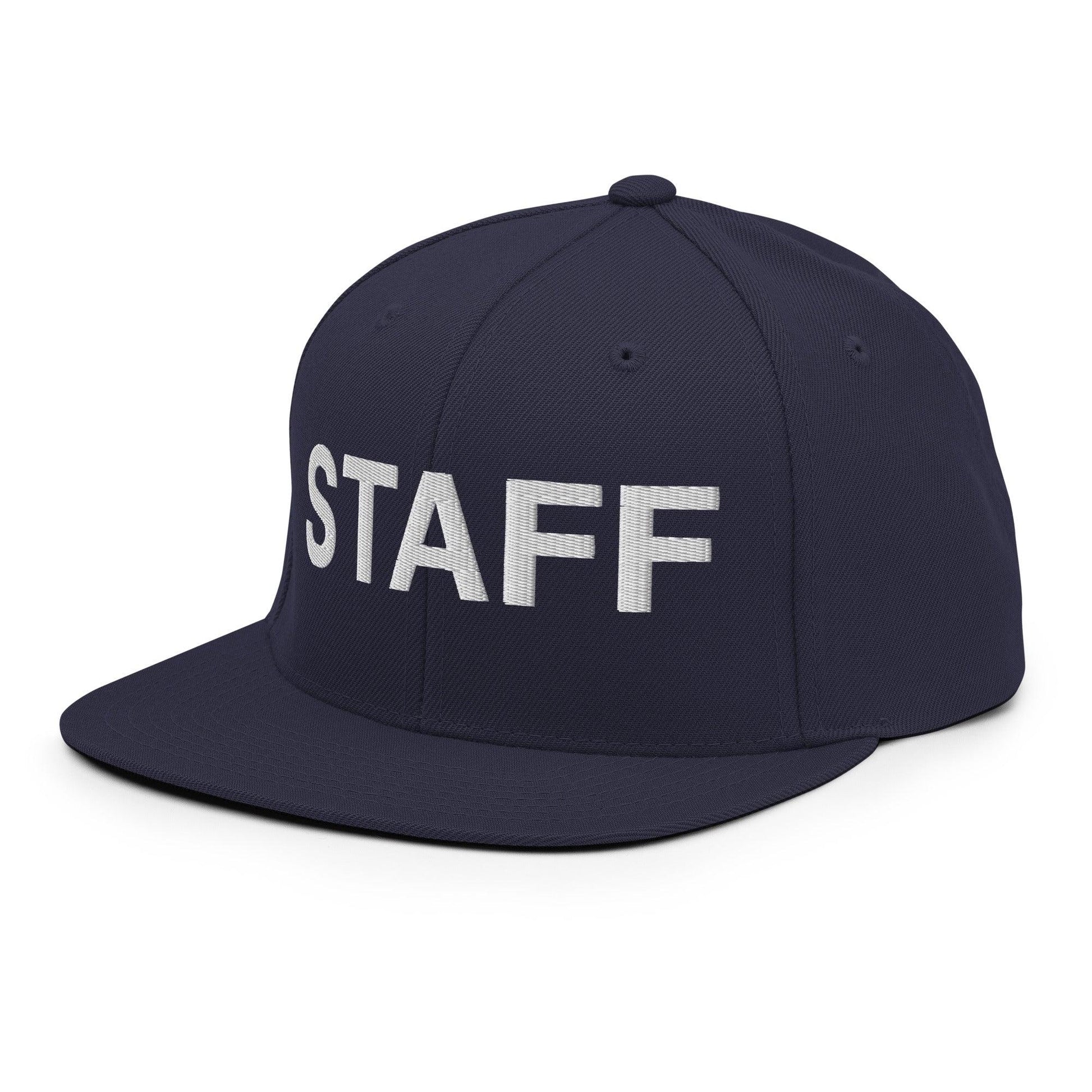 Staff Uniform Work Embroidered Flat Bill Brim Snapback Hat