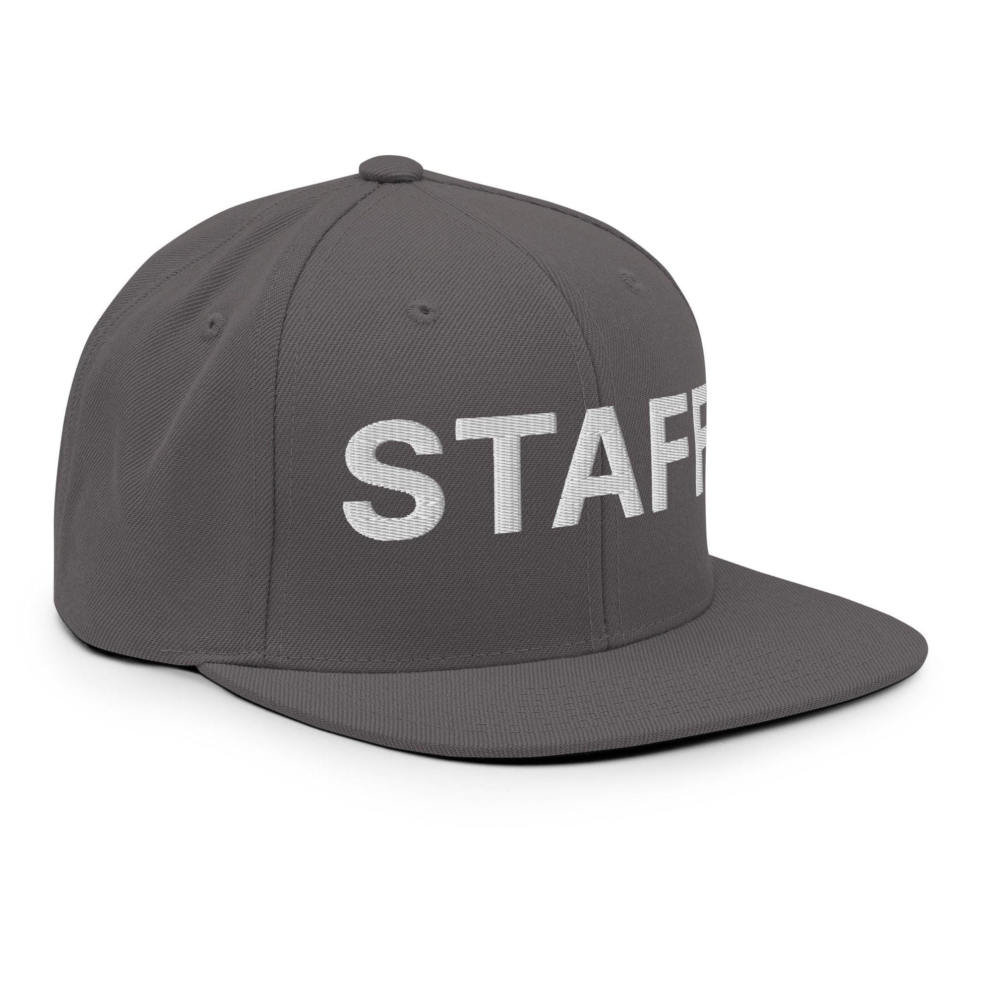 Staff Uniform Work Embroidered Flat Bill Brim Snapback Hat