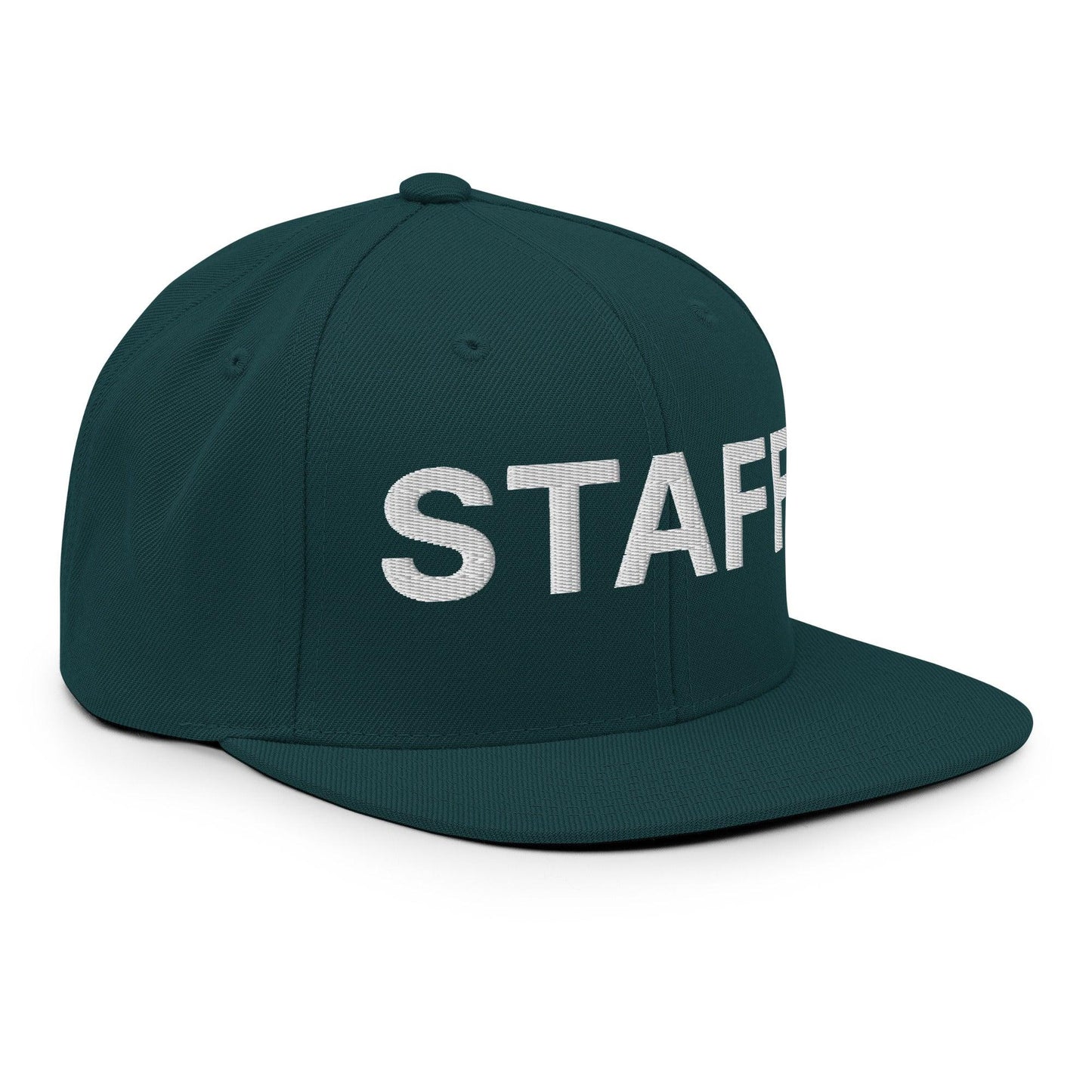 Staff Uniform Work Embroidered Flat Bill Brim Snapback Hat