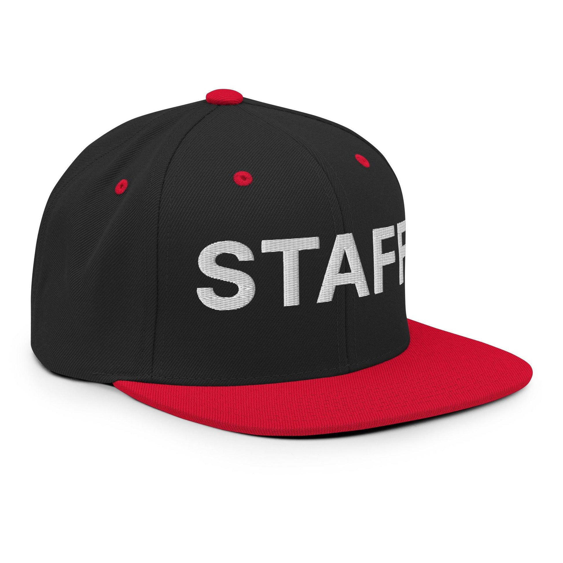 Staff Uniform Work Embroidered Flat Bill Brim Snapback Hat