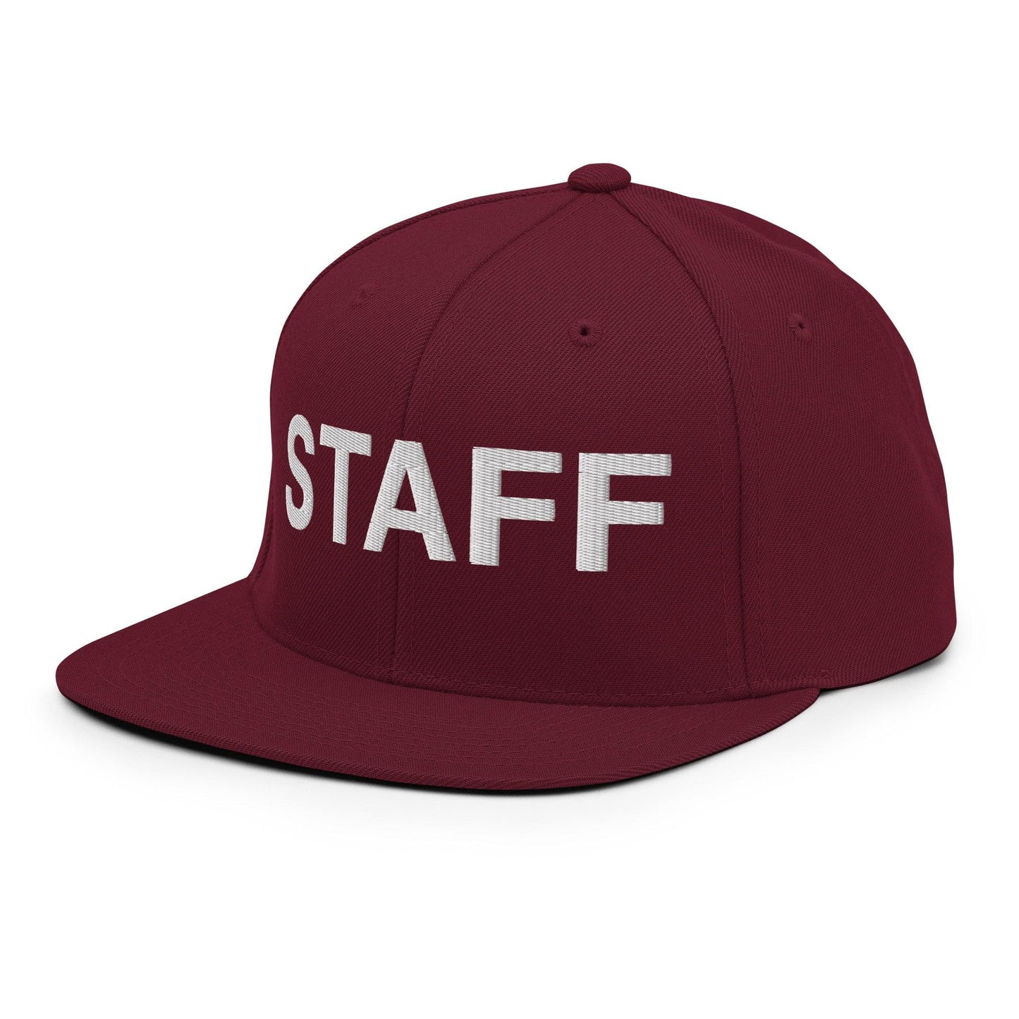 Staff Uniform Work Embroidered Flat Bill Brim Snapback Hat