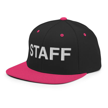 Staff Uniform Work Embroidered Flat Bill Brim Snapback Hat