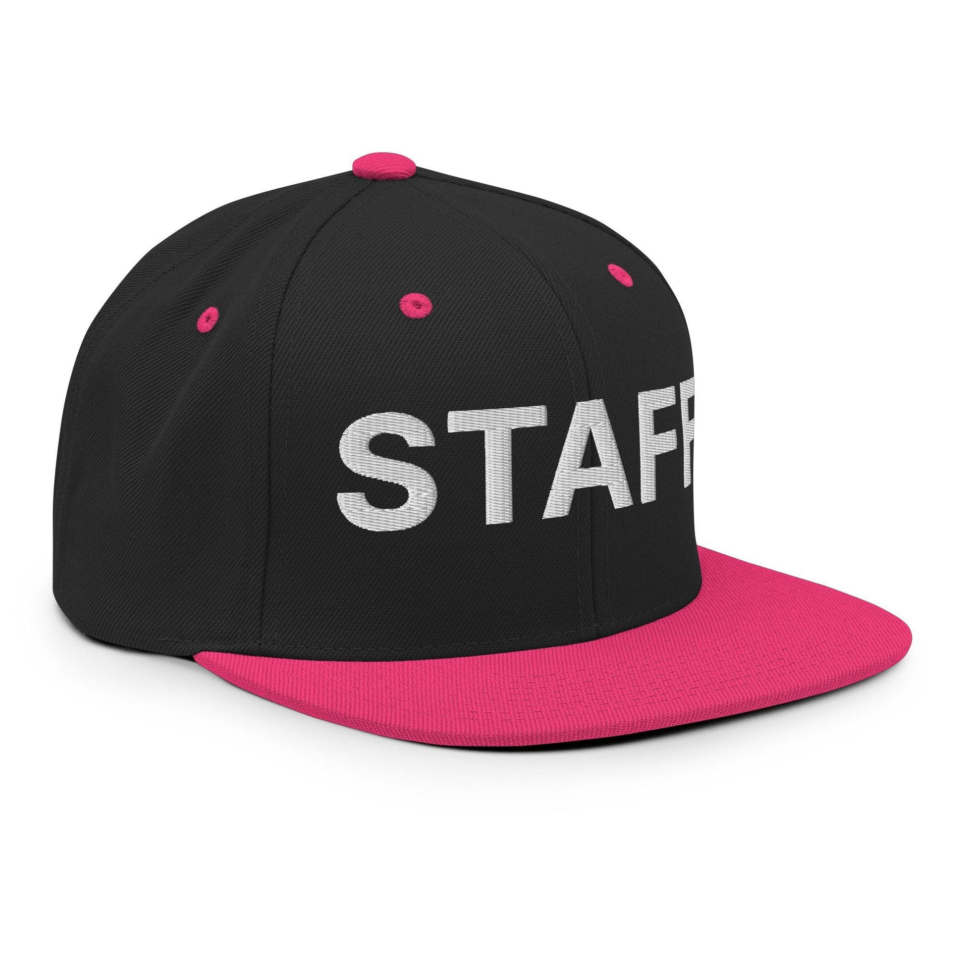 Staff Uniform Work Embroidered Flat Bill Brim Snapback Hat
