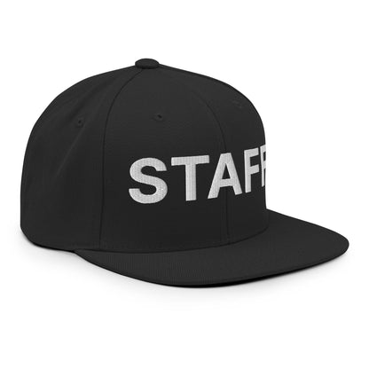 Staff Uniform Work Embroidered Flat Bill Brim Snapback Hat