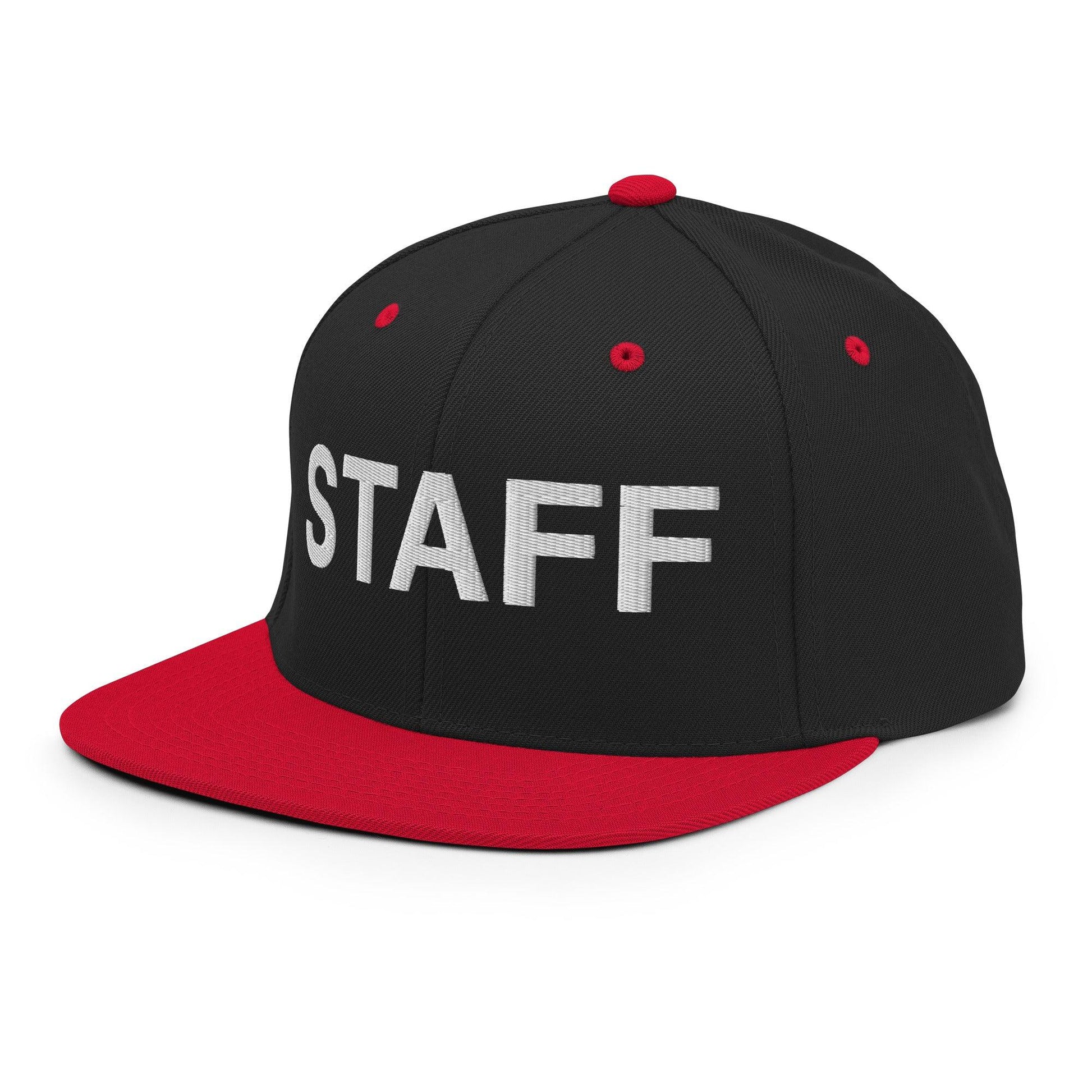 Staff Uniform Work Embroidered Flat Bill Brim Snapback Hat
