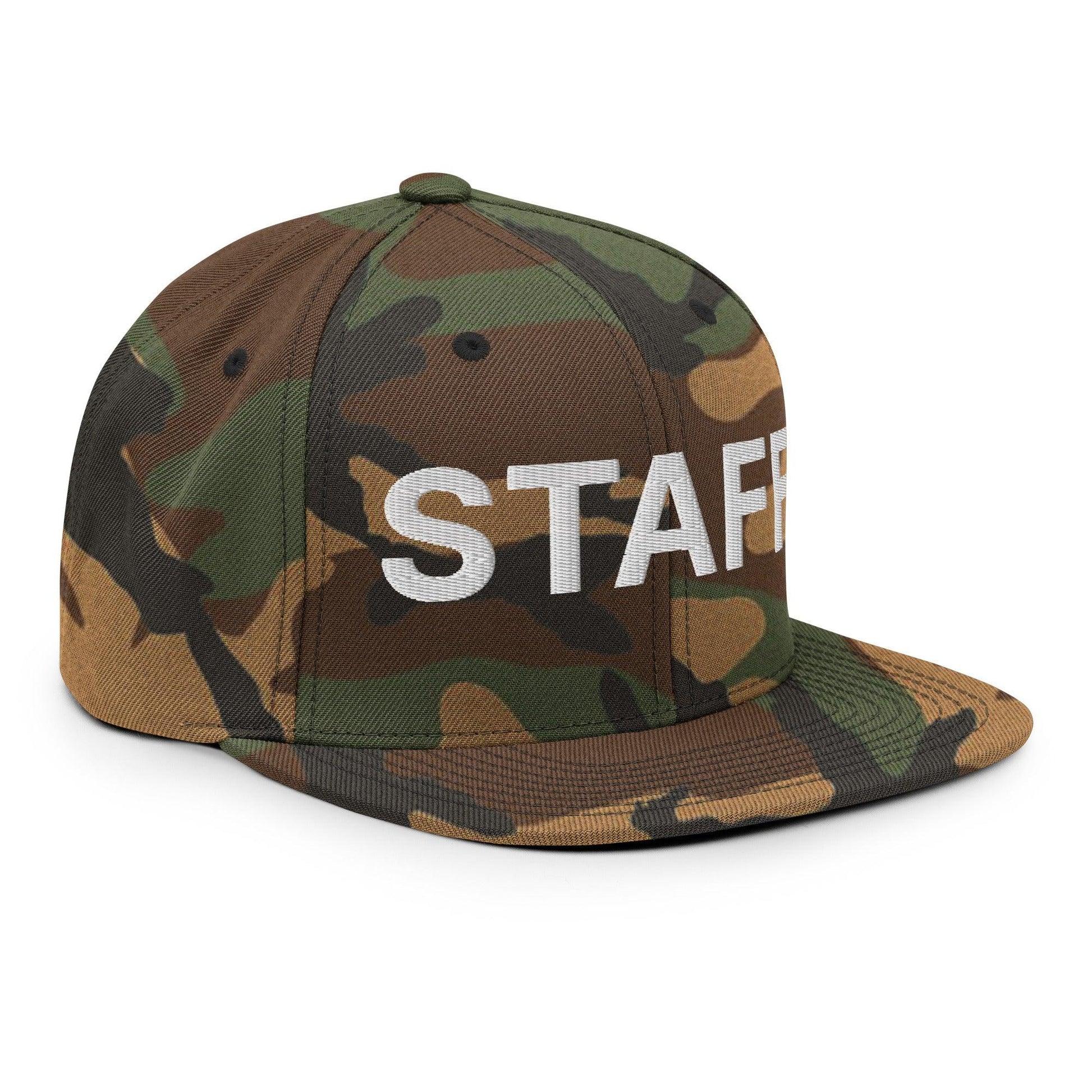 Staff Uniform Work Embroidered Flat Bill Brim Snapback Hat