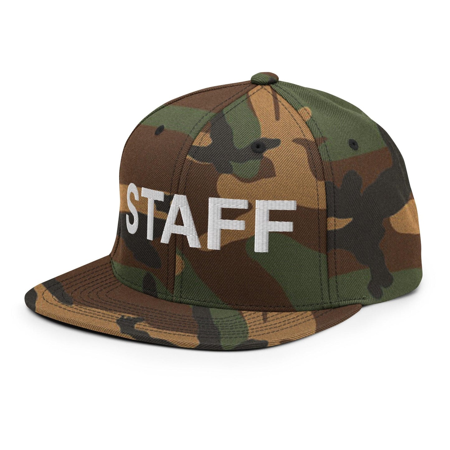 Staff Uniform Work Embroidered Flat Bill Brim Snapback Hat