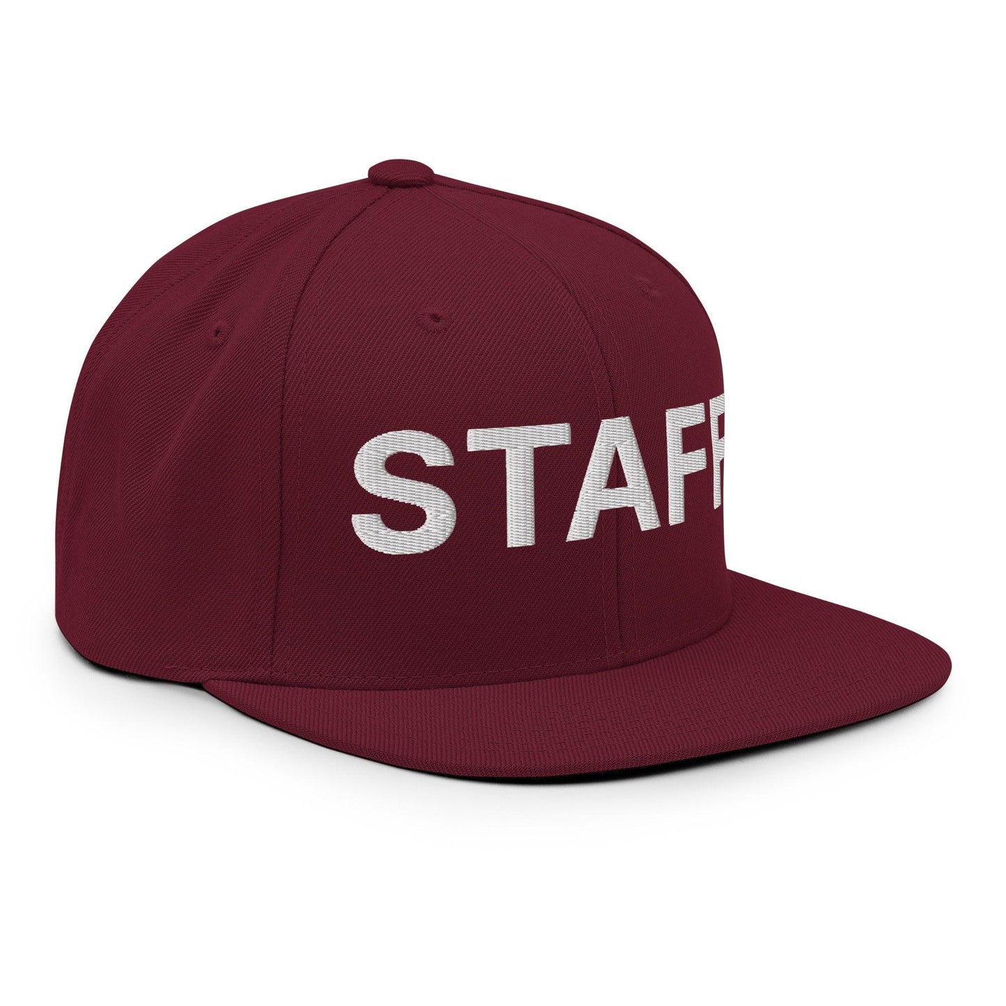 Staff Uniform Work Embroidered Flat Bill Brim Snapback Hat