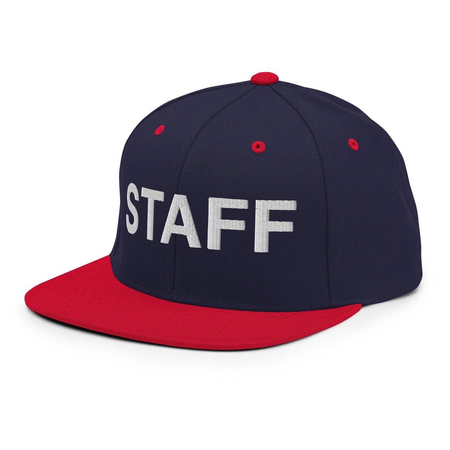 Staff Uniform Work Embroidered Flat Bill Brim Snapback Hat