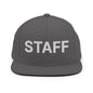 Staff Uniform Work Embroidered Flat Bill Brim Snapback Hat - Dark Grey