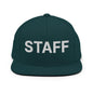 Staff Uniform Work Embroidered Flat Bill Brim Snapback Hat - Spruce