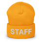 Staff Uniform Work Embroidered Knit Cuffed Beanie - Gold