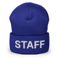 Staff Uniform Work Embroidered Knit Cuffed Beanie - Royal