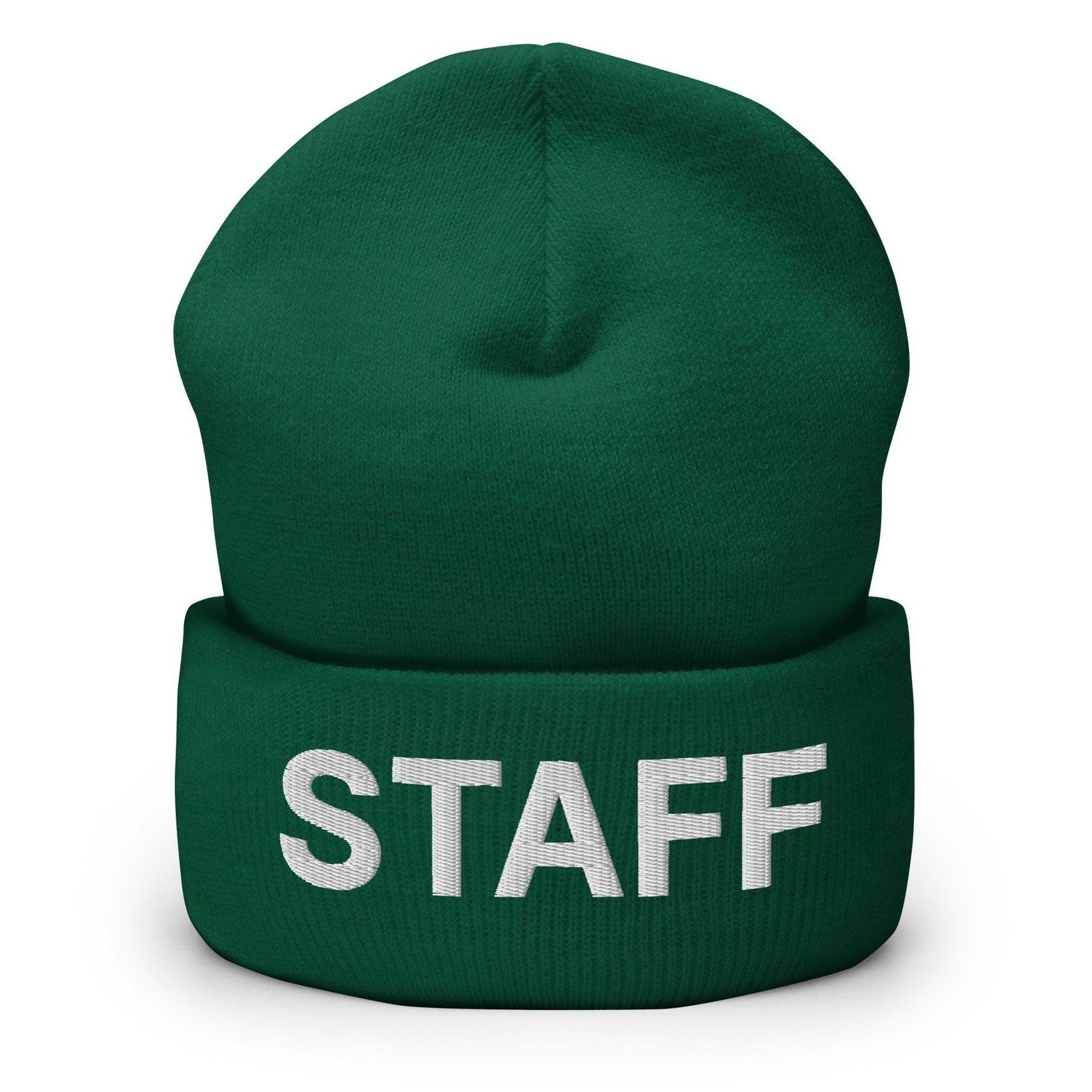 Staff Uniform Work Embroidered Knit Cuffed Beanie - Spruce