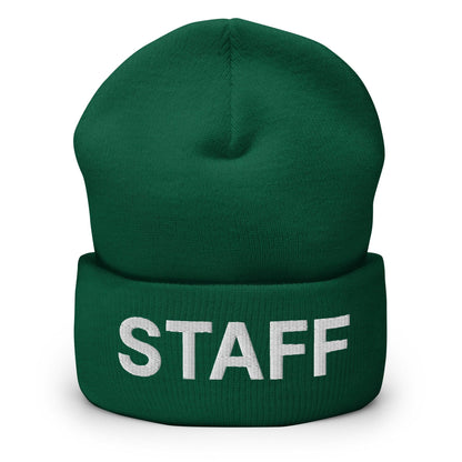 Staff Uniform Work Embroidered Knit Cuffed Beanie - Spruce