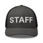 Staff Uniform Work Embroidered Mesh Trucker Hat - Charcoal/ Black