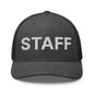 Staff Uniform Work Embroidered Mesh Trucker Hat - Dark Heather Gray