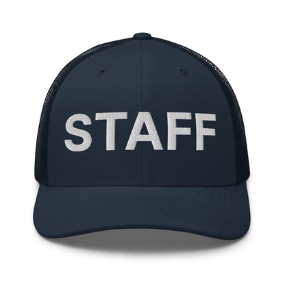Staff Uniform Work Embroidered Mesh Trucker Hat - Navy