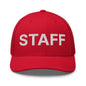 Staff Uniform Work Embroidered Mesh Trucker Hat - Red