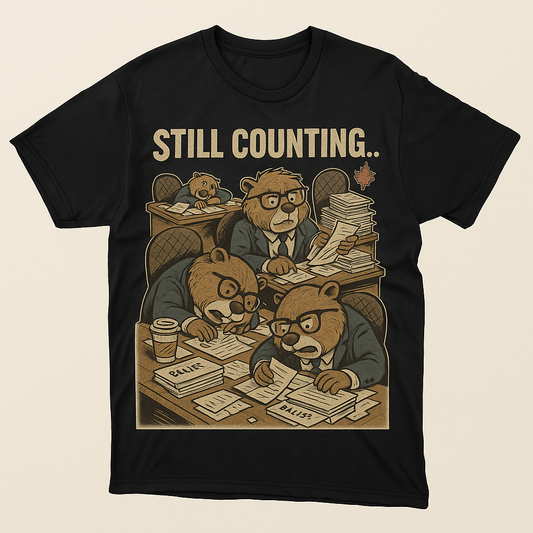 “Still Counting” – Canadian Election Chaos Tee (Beaver Edition) - Small - t-shirt