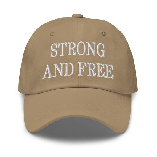 Strong and Free Embroidered Dad Hat - Khaki