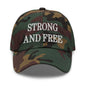 Strong and Free Embroidered Dad Hat - Green Camo