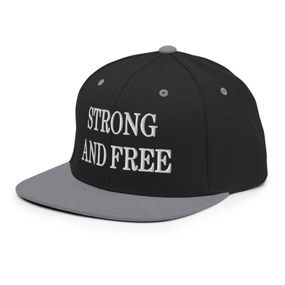 Strong and Free Embroidered Flat Bill Brim Snapback Hat