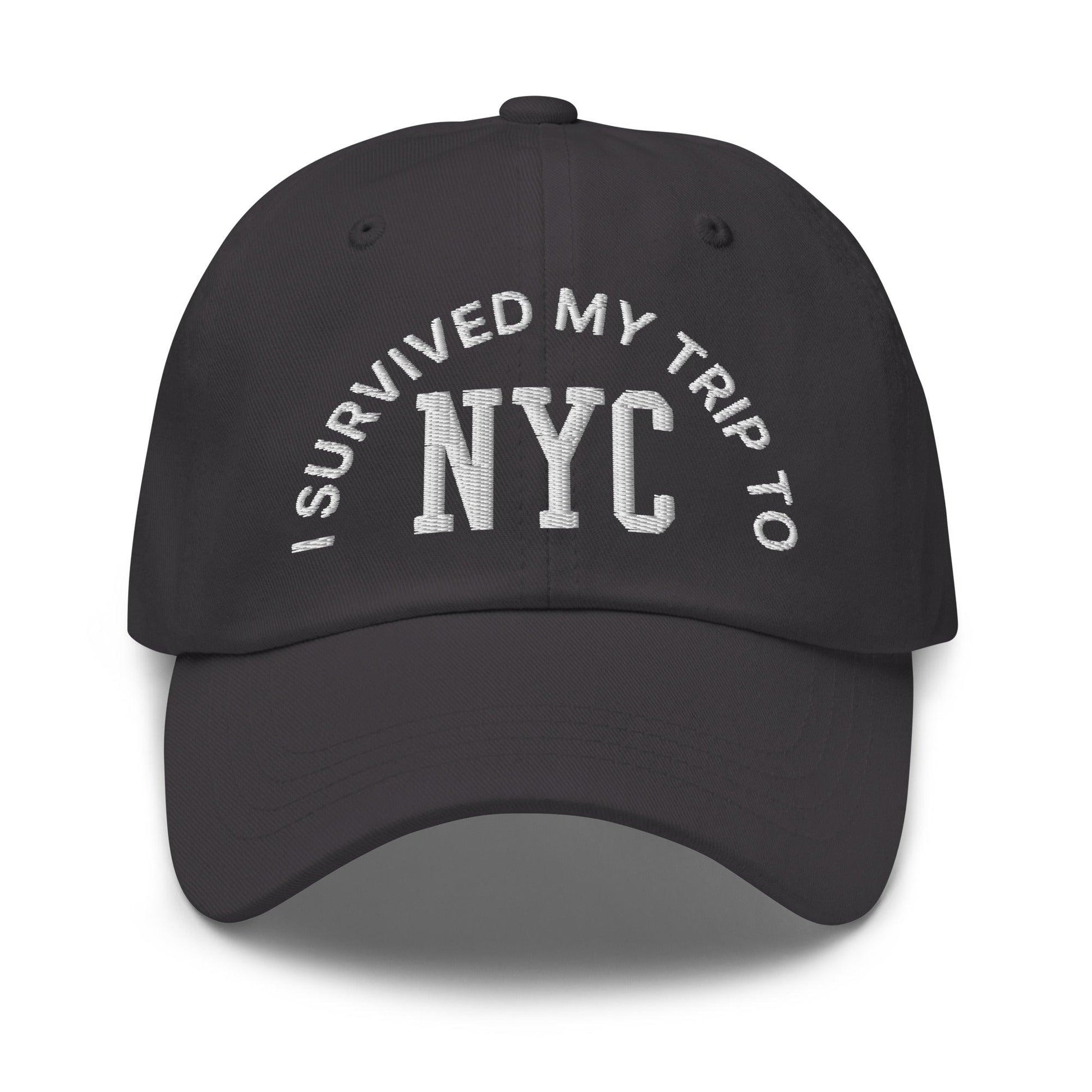 I Survived My Trip to NYC Embroidered Dad Hat - Dark Grey