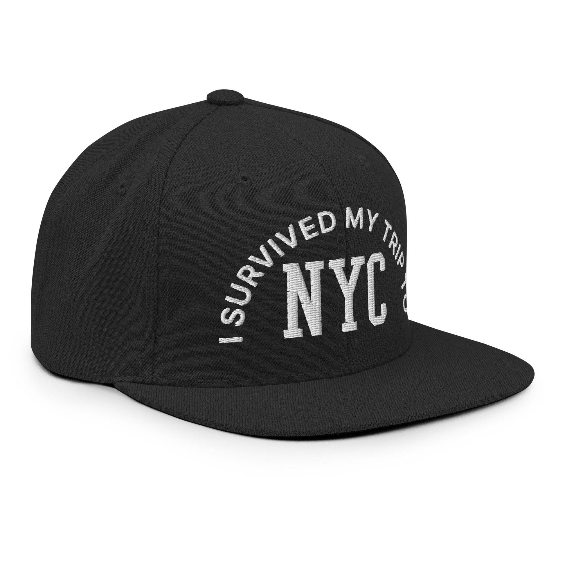 I Survived My Trip to NYC Embroidered Flat Bill Brim Snapback Hat