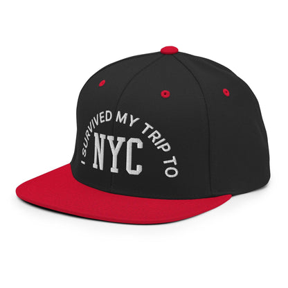 I Survived My Trip to NYC Embroidered Flat Bill Brim Snapback Hat
