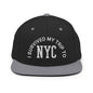 I Survived My Trip to NYC Embroidered Flat Bill Brim Snapback Hat - Black/ Silver