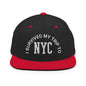 I Survived My Trip to NYC Embroidered Flat Bill Brim Snapback Hat - Black/ Red