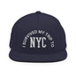 I Survived My Trip to NYC Embroidered Flat Bill Brim Snapback Hat - Navy