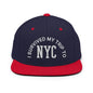 I Survived My Trip to NYC Embroidered Flat Bill Brim Snapback Hat - Navy/ Red