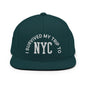 I Survived My Trip to NYC Embroidered Flat Bill Brim Snapback Hat - Spruce