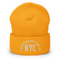 I Survived My Trip to NYC Embroidered Knit Cuffed Beanie - Gold